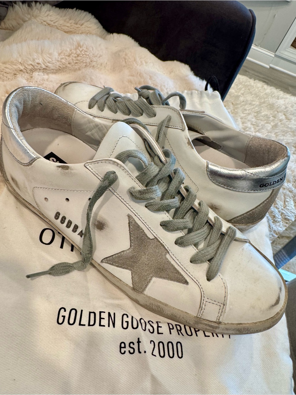 Authentic Golden Goose Superstar Leather Sneakers - Mens With Original Dustbag